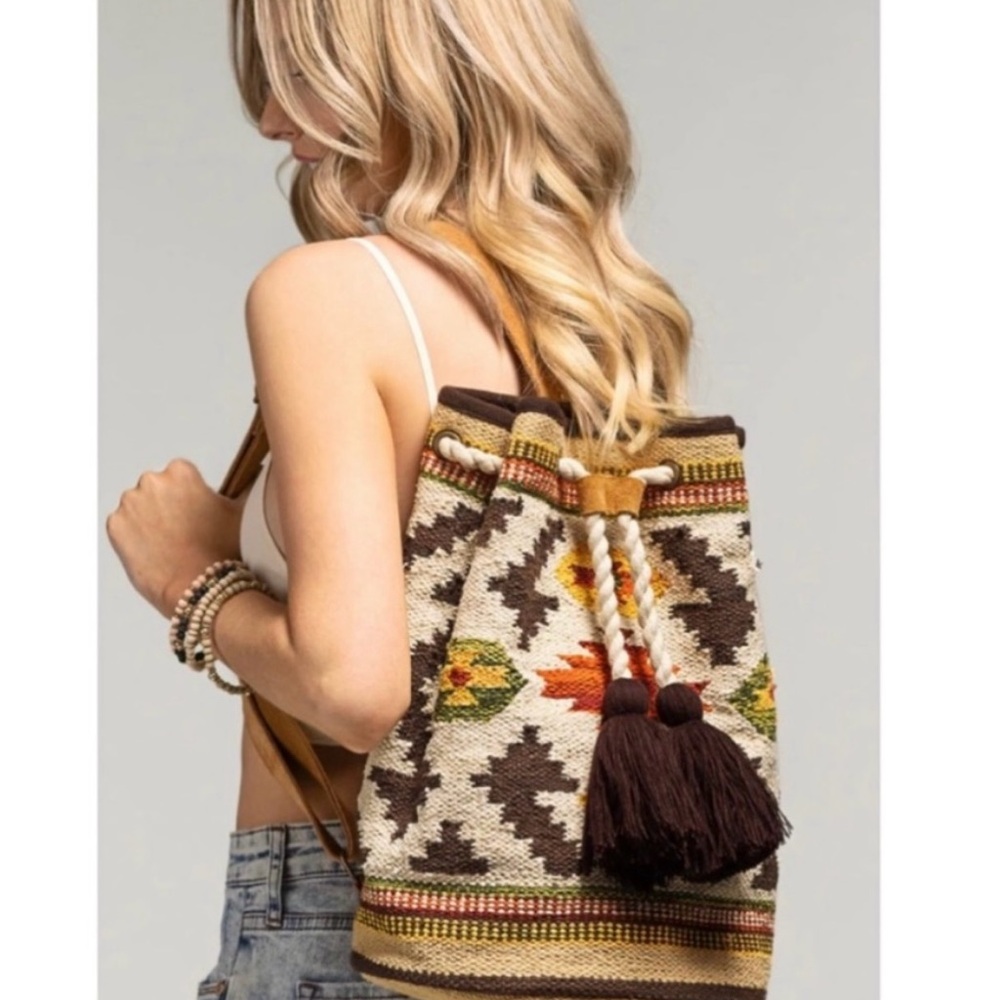 NWT! Bohemian Handmade Ruggine Tote or Backpack - Picture 10 of 11